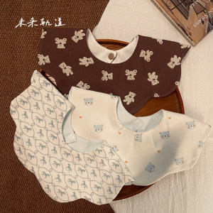 
Baby saliva napkin baby type A pure cotton waterproof bib newborn infant double-sided saliva bib summer thin style