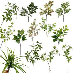 Simulated Feel Plant Mulberry Leaf Banyan Branch Fortune Leaf Snowflake Wood Popular Forest Decorative Flower Arrangement Leaf Material Simulated Tree