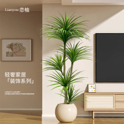 Fake Dragon Blood Tree Indoor Decoration High-End Light Luxury Plant Potted Plant High-Quality Artificial Green Plant Floor-Standing Tree