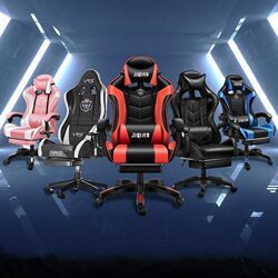 E-Sports Chair for Long Hours of Gaming, Internet Cafe E-Sports Chair, Ergonomic Gaming Chair, Reclining Massage Chair, Adjustable Swivel Chair