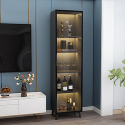 Solid Wood Wine Cabinet Display Cabinet with Glass Doors, Small Wine Cabinet Against the Wall in the Living Room, Storage Cabinet, Light Luxury Bookcase, Display Cabinet