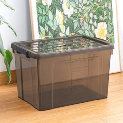 Large Capacity Transparent Black Storage Box for Home Use, Clothes and Toy Organizer, Plastic Storage Box, Extra Large Storage Box