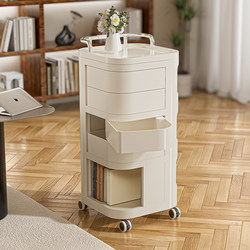 Japanese Snack Storage Rack Trolley Home Living Room Floor-Standing Mobile Baby Toy Storage Cabinet Drawer-Type Shelf
