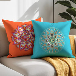 Bohemian Pattern Pillow, American-Style Square Home Cushion for Living Room Sofa, Bedroom Headboard Pillowcase Without Insert