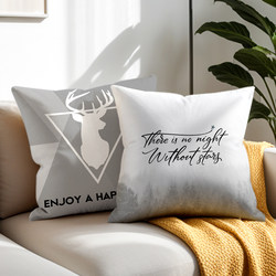 Modern Minimalist Black and White Geometric Pattern Throw Pillow for Living Room Sofa, Car, Office Cushion Cover (Core Not Included)