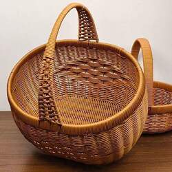 New Imitation Rattan Woven Basket, Fruit Basket, Egg Basket, Handmade Picnic Storage Basket, Picking Basket, Shopping Basket