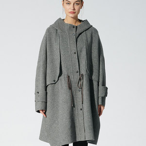Colliano winter counter same dark gray hooded big shoulder double-sided coat FY2978(UNE)F