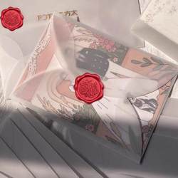 DIY Envelope Paper Translucent Tracing Paper Envelope Journal Wax Seal Stamp Envelope Floral Fresh Letter Matte