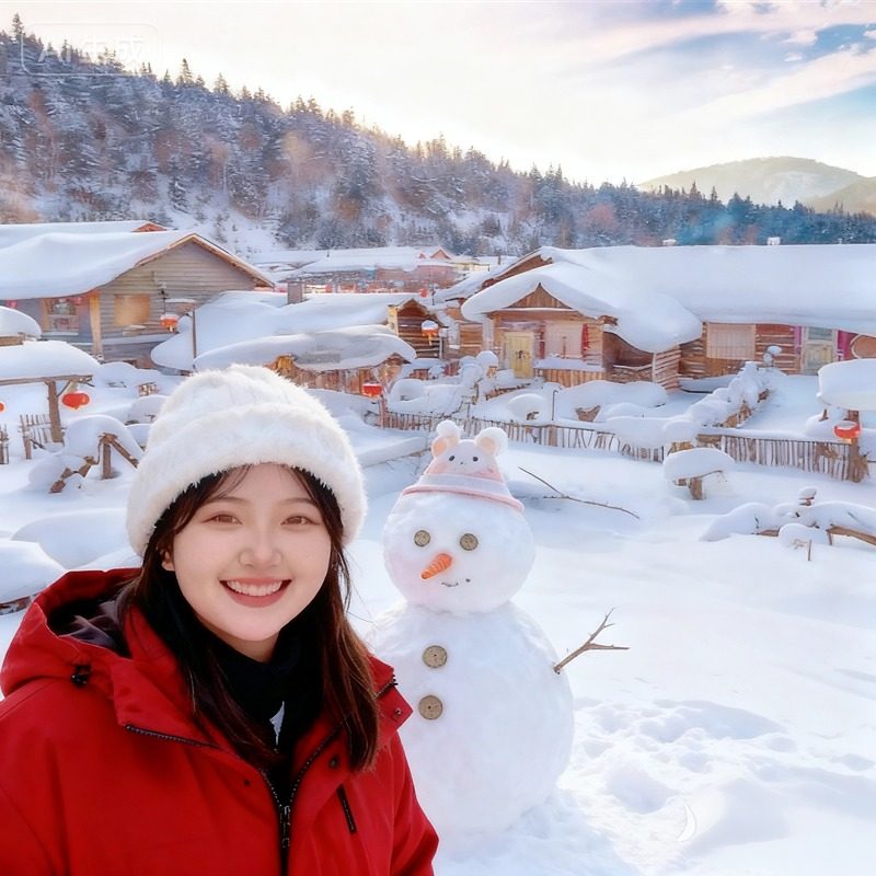 含机票 东北哈尔滨旅游雪乡亚布力滑雪冰雪大世界5天4晚8人小团