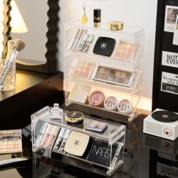 Rmax Cosmetics Storage Rack Desktop Organizer Lipstick Eyeshadow Palette Makeup Dressing Table Acrylic Display Stand Cabinet