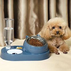 Cat bowl double bowl automatic drinking water dog food bowl Teddy rice bowl pet drinking water dog ceramic