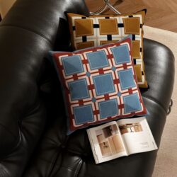 Ins Living Room Sofa Retro Nordic French Light Luxury Cushion High-End Pillowcase Headboard Pillow Cover Geometric Backrest