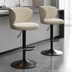 Lift Bar Chair, Accessible Luxury and High-End Sense, Home Backrest Bar Chair, Designer Island Rotating High Stool, Iron Art