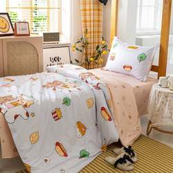 Student dormitory six-piece pure cotton bedding set pure cotton bedding single bed cotton bedding student