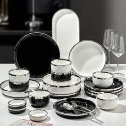 Light luxury tableware set 2024 new bowl and plate set household high-end bowl and plate combination housewarming wedding bowl gift box
