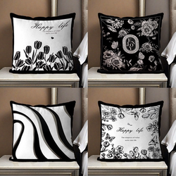 Retro ins Geometric Accessible Luxury Simple Pillow French Sofa Living Room Bedroom Bed and Breakfast Pillow Case Bedside Cushion Cover