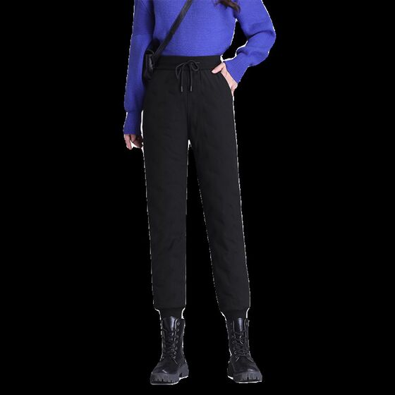 
High-end down pants for women wearing winter fashion 2024 new style plush thickened warm cotton pants casual work pants
