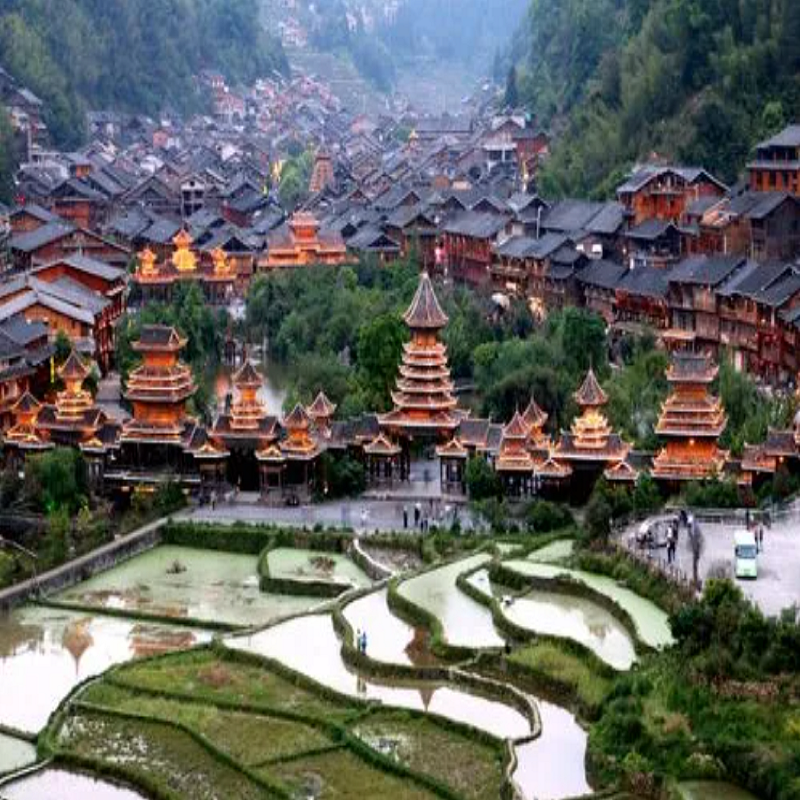 8人团贵州旅游贵阳小七孔+加榜梯田肇兴侗寨西江苗寨6天5晚跟团游