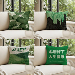 ins Wind Green Pillow Nordic Simple Cushion Sofa Living Room Bedroom Headboard Backrest Fresh Pillowcase