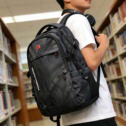 Boys' Schoolbags, Junior High School Students' Burden-Reducing, Spine-Protecting, Large-Capacity Backpacks, High School Students' Waterproof Ultra-Light Travel Backpacks