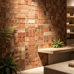 Old-Style Handmade Square Tiles with a Mottled Clay Finish for Vintage Clothing Stores, Hot Pot Restaurants, Background Walls, Storefronts, and Bar Counter Wall Tiles