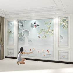 2026 New Model 3D Film and Television Wall New Chinese Style Tv Background Wall Wallpaper Living Room Mural Self-Adhesive Wallpaper High-End Wall Fabric
