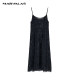 
Mandesey suspender lace dress for women 2025 summer new design French small black lace dress stacked