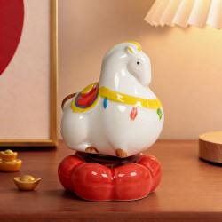 Jingdezhen Ceramic Cute Little Horse Creative Ornament Desktop Decoration Bedroom Living Room Creative Decoration Display Stand