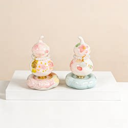 Jingdezhen Hand-Painted Ceramic Gourd Ornament for Office, Car Interior Decoration, Desktop Decoration, New Car Gift