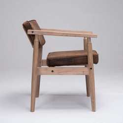 9C solid wood retro simple backrest chair home European armrest coffee restaurant dining chair study leisure chair B&B