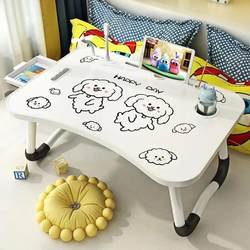 Bed Desk Foldableing Table Simple Cartoon Student Dormitory Study Table Lazy Bedroom Sitting Multi-Functional Small Table