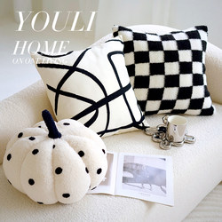 Black and White Minimalist Nordic ins Pillow Cushion Cover for Living Room Sofa, Headboard Abstract Lumbar Pillow with Insert