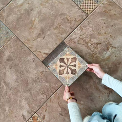 Medieval Style Retro Distressed Mottled Tiles for Cafes, Guesthouses, Restaurants, Non-Slip Floor Tiles for Bathrooms, Balconies, and Clothing Stores