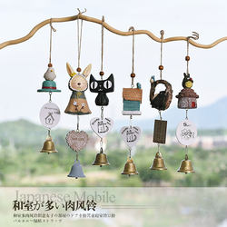 Japanese-Style Ceramic Wind Chimes Room Camping Bell Pendant Cartoon Totoro Birthday Gift Balcony Sunny Day Doll Decoration