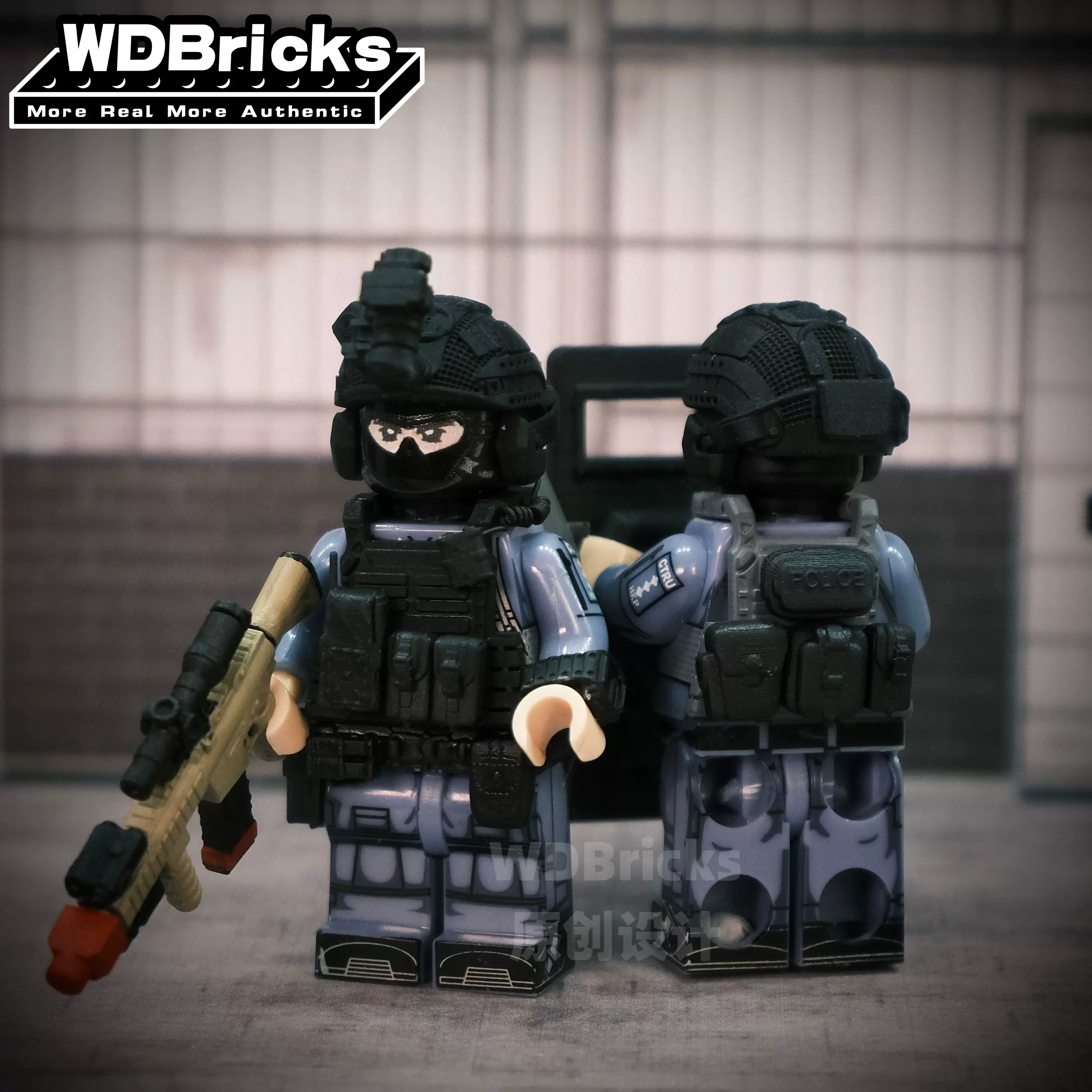 中国积木人仔香港警察机动部队飞虎队ctru军事模型男生兵