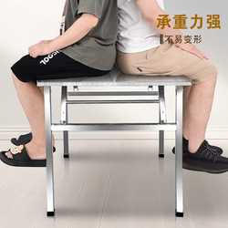 Stainless steel folding table portable barbecue table outdoor stall commercial night market simple dining table manufacturer small square table
