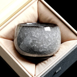 Jingdezhen Black Ice Flower | Master Cup Single Cup Openwork Tea Cup High-End Men's Kung Fu Ceramic Personal Use
