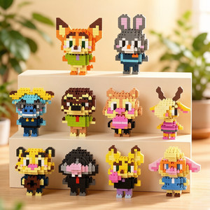 
Crazy Zootopia Judy Rabbit Nick Fox building blocks small particles educational assembly toys puzzle award student gifts