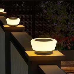 New outdoor led waterproof solar column lamp modern simple column lamp mains garden wall lamp