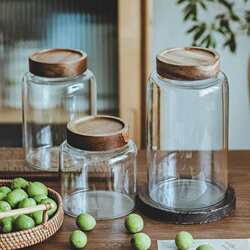 Threaded glass sealed jar large capacity green plum, lychee and bayberry glass bottle wine bottle tangerine peel grain storage tank