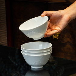 Rice Bowl, Ceramic Noodle Bowl, Soup Bowl, Large Bowl, Snail Noodle Bowl, Household Steaming Dish, Tableware, Jingdezhen High-White Porcelain Underglaze Color