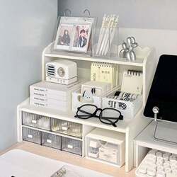 Ins Style Desktop Student Storage Rack Multi-Functional Desk Cosmetics Storage Rack Dormitory Stationery Storage Box