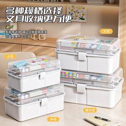 Stationery Storage Box, Large Capacity, School Art Student Stationery Organizer Box, Multi-Layer Nail Art Tool Organizer Box, Medicine Box