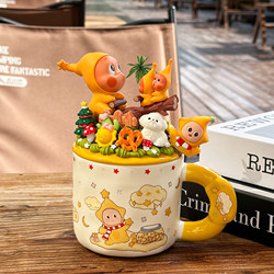 Star People Series Ceramic Mug Couple Water Cup Gift Box with Lid and Spoon for Best Friend Girls New Year Gift