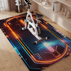 Technology-Style Spinning Bike Mat, Treadmill, Elliptical Machine Anti-Slip Mat, Sports Rowing Machine, Walking Machine, Fitness Carpet