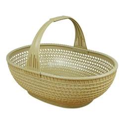 Bamboo Basket, Hand-Held Basket, Picnic Basket, Bamboo Woven Basket, Shopping Basket, Handmade Vegetable Basket, Rattan Large Basket