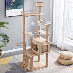 Cat Climbing Frame for Small Spaces, Doesn'T Take up Much Space, Cat House, Cat Tree, Integrated Low-Legged Maine  Ragdoll Cat Stand, Large Cat Home Use, Doesn'T Take up Space
