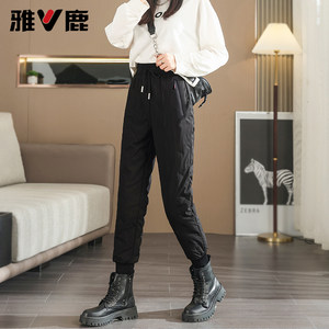 
Yalu down pants for women fashion 2025 new style thickened warm snow country travel cold-proof double-sided down pants for outside wear