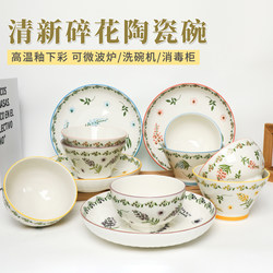 2-6 Person Bowl and Plate Set, Household Creative Rice Bowl and Dish Combination, Ins Student Dormitory Bowl, Plate, Chopsticks and Tableware Set