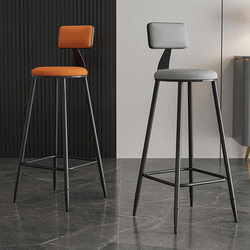 Iron Bar Stool Modern Minimalist Home Bar Stool with Backrest Bar Chair High Stool Nordic Milk Tea Shop Front Desk Chair